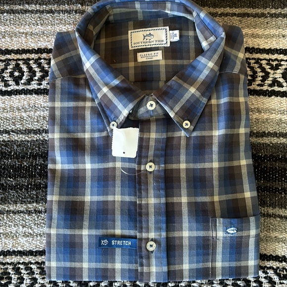 Southern Tide Other - NWT Southern Tide Button Down Shirt Mens Size XL Classic Fit Blue Plaid (H-14)
